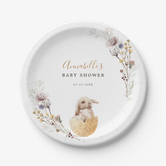 Ein kleines Bunny Oaster Baby Dusche Pappteller (Vorderseite)