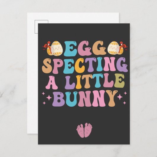 Ein kleines Bunny Oaster Pregnancy Geschenk Ankündigungspostkarte (Vorne/Hinten)