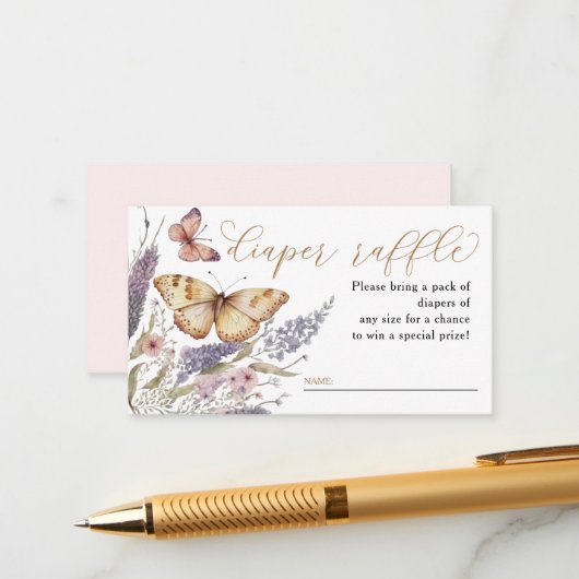 Ein kleines Butterfly-Baby-Duschduschabwaschbecken Begleitkarte (Vorderseite/Rückseite Beispiel)