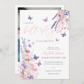 Ein kleines Butterfly-Baby-Dusche Foto QR-Code Einladung (Vorne/Hinten)