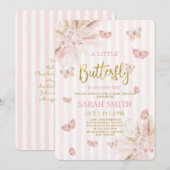 Ein kleines Butterfly-Baby-Duschmädchen Einladung (Vorne/Hinten)