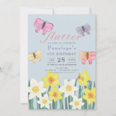 Ein kleines Butterfly-Mädchen zum Geburtstag Einladung (Vorderseite)