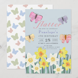 Ein kleines Butterfly-Mädchen zum Geburtstag Einladung