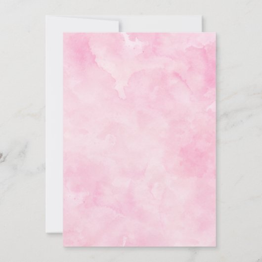 Ein kleines Butterfly Pink Floral Girl Baby Dusche Einladung (Rückseite)