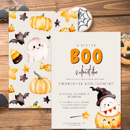 Ein kleines Buu Aquarell Halloween-Baby-Party Einladung