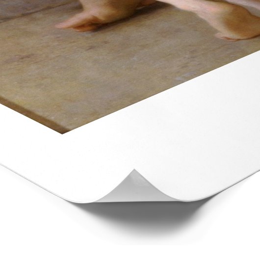 Ein kleines Coaxing 1890, Bouguereau Poster (Ecke)