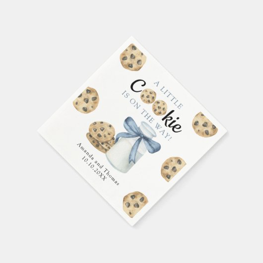 Ein kleines Cookie ist auf dem Weg Babydusche Serviette (Ecke)