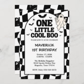 Ein kleines Cooles Boo Halloween 1. Geburtstag Einladung (Vorne/Hinten)