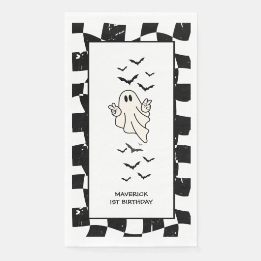 Ein kleines Cooles Boo Halloween 1. Geburtstag Serviette (Vorderseite)