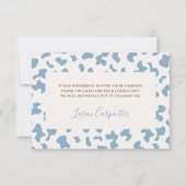 Ein kleines Cowboy Baby Dusche Blue Danke Karte (Rückseite)