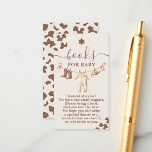 Ein kleines Cowboy Baby Shower Books for Baby Begleitkarte