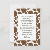 Ein kleines Cowboy Western Boy Baby Dusche Danke (Rückseite)