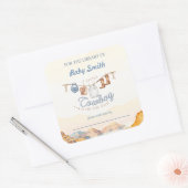 Ein kleines Cowboy Western Canyon Buchzeichen Quadratischer Aufkleber (Umschlag)