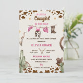 Ein kleines Cowboy Western Girl Baby Dusche Party Einladung (Stehend Vorderseite)