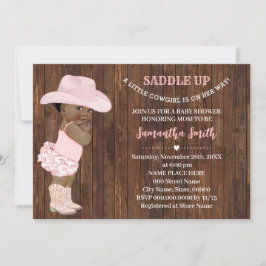 Ein kleines Cowgirl auf ihrem Weg Pink OM Babydusc Einladung