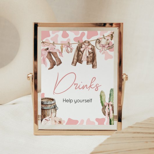 Ein kleines Cowgirl Baby Dusche Drinks Poster