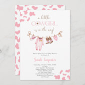 Ein kleines Cowgirl Baby Duschmädchen Einladung (Vorne/Hinten)