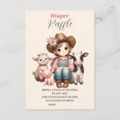 Ein kleines Cowgirl Diapper Raffle Begleitkarte (Vorderseite)