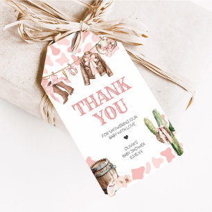 Ein kleines Cowgirl Dusche Fevor Tags Geschenkanhänger