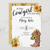 Ein kleines Cowgirl ist auf dem Weg Babydusche Einladung (Vorne/Hinten)