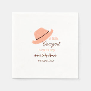 Ein kleines Cowgirl ist auf dem Weg dorthin, wie o Serviette