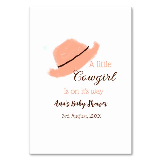 Ein kleines Cowgirl ist auf dem Weg dorthin, wie o Tischnummer (Vorderseite)