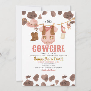 Ein kleines Cowgirl ist unterwegs mit einer Babydu Einladung