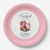 Ein kleines Cowgirl Pink Wester Rodeo Papier Napki Pappteller (Vorderseite)