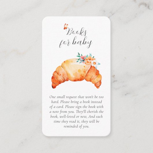 Ein kleines Croissant Bücher für das Baby Begleitkarte (Vorderseite)