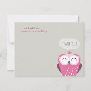 Ein kleines Dankeschön an das glückliche Pink Owl Mitteilungskarte