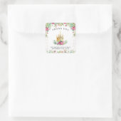 Ein kleines Dankeschön an die Prinzessin Quadratischer Aufkleber (Tasche)