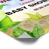 Ein kleines Dino hatcht bald! Babyparty Poster (Ecke)