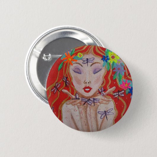 Ein kleines Dragonfly-Zauberknopf-Button Button (Vorne & Hinten)