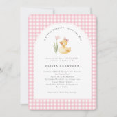 Ein kleines Duckling ist auf dem Weg Duck Baby Sho Einladung (Vorderseite)