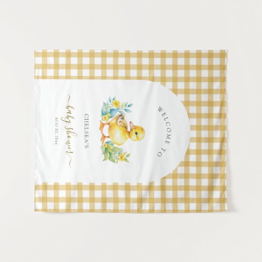 Ein kleines Duckling ist auf dem Weg Duckkissendus Wandteppich (Vorderseite (Horizontal))