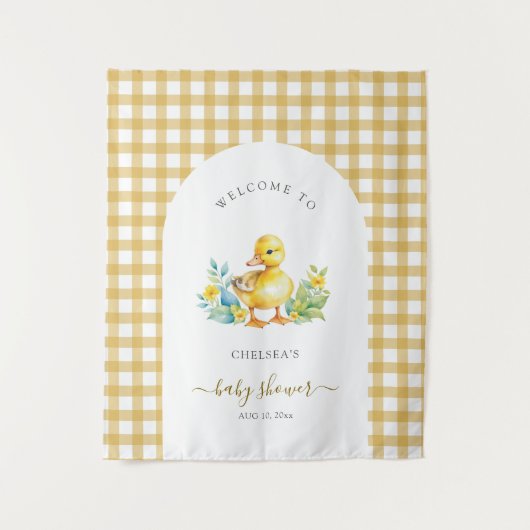 Ein kleines Duckling ist auf dem Weg Duckkissendus Wandteppich (Vorderseite)