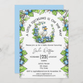 Ein kleines Duckling ist auf der Way Baby Boy Show Einladung (Vorne/Hinten)