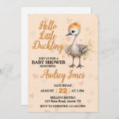 Ein kleines Duckling ist unterwegs mit einer Babyd Einladung (Vorne/Hinten)