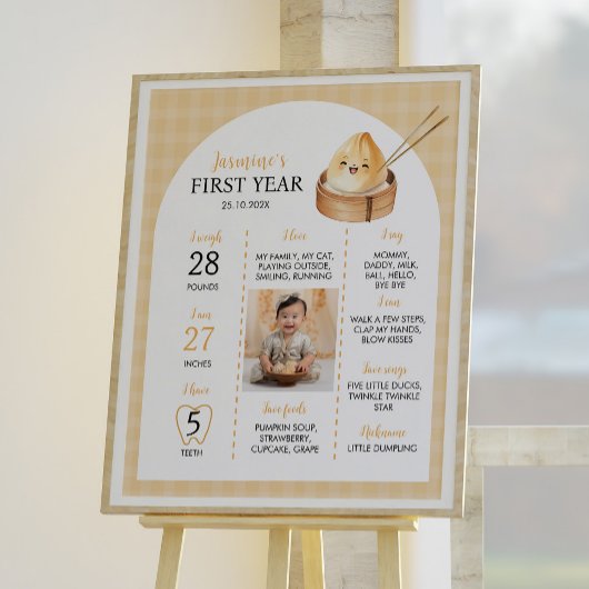 Ein kleines Dumpling Geburtstagsparty-Meilenstein- Poster