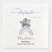 Ein kleines Elefant ist unterwegs mit einer Babydu Serviette (Vorderseite)