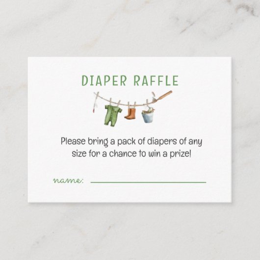 Ein kleines Fisherman Baby Diaper Raffle Begleitkarte (Vorderseite)