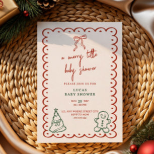 ein kleines frohes Weihnachten handgeschriebene Ba Einladung