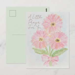 Ein kleines Gebet für dich Rosa Gerbera-Wasserfa Postkarte