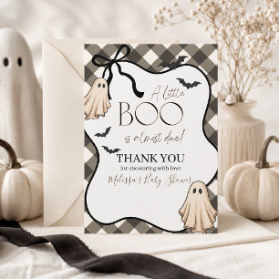 Ein kleines Gespenst kommt bald - Halloween-Baby-P Dankeskarte