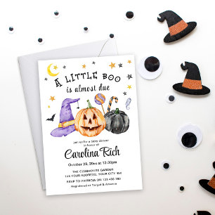 Ein kleines Gespenst kommt bald Halloween-Baby-Par Einladung