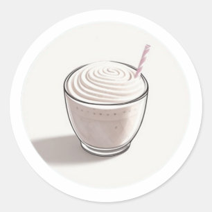Ein kleines Glas Vanilla Milkshake Runder Aufkleber