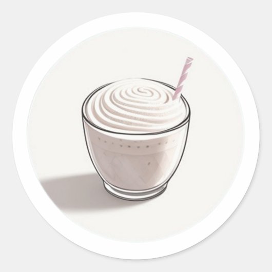 Ein kleines Glas Vanilla Milkshake Runder Aufkleber (Vorderseite)
