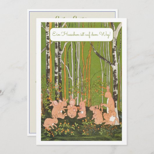 Ein Kleines Haeschen Baby Party Einladung (Vorne/Hinten)