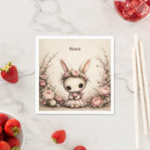 Ein kleines Hase-Erstgeburtstags-Papiertücher Serviette (Beispiel)
