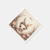 Ein kleines Hase-Erstgeburtstags-Papiertücher Serviette (Ecke)